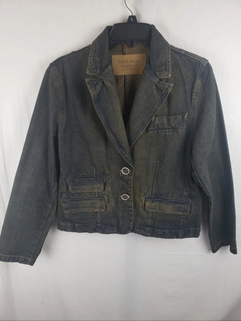 Duck Head Jeanswear Blue Jean 2 Button Cotton Long Sleeve Jacket Sz L